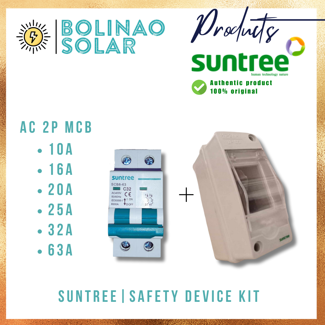 SUNTREE | Safety Device Kit (2Pole AC/DC MCB with 2way Distribution Box)