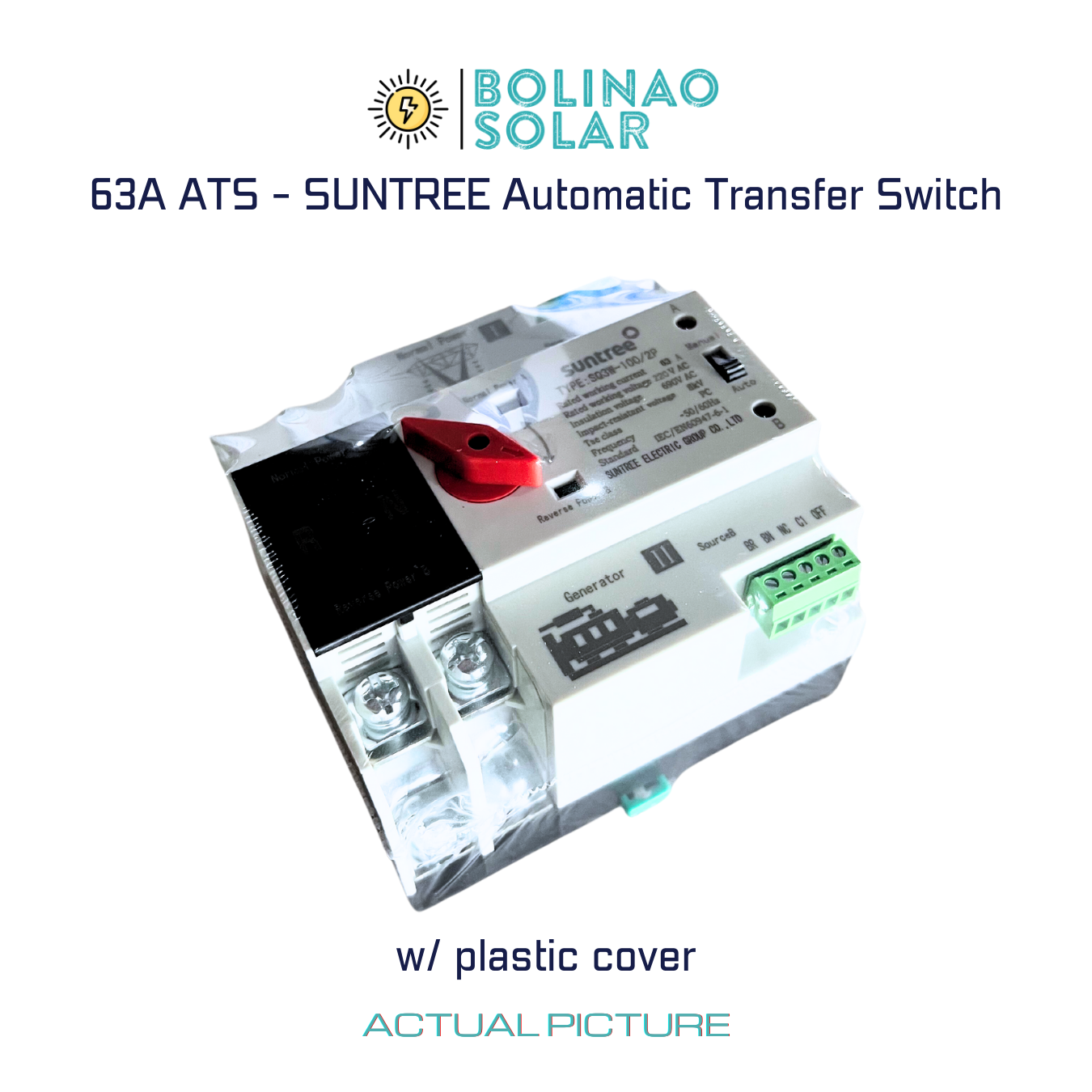SUNTREE Dual-power Automatic Transfer Switch DIN Rail type (2 pole 63A/100A)
