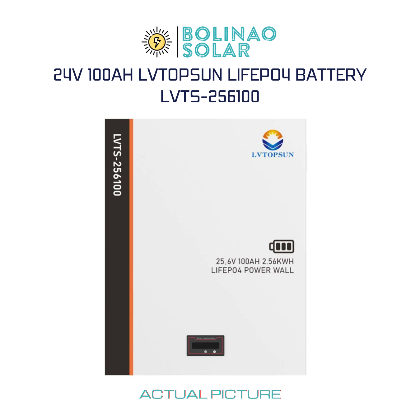 LVTOPSUN | LifePo4 Power Wall 25.6V 100Ah 2.56KWH