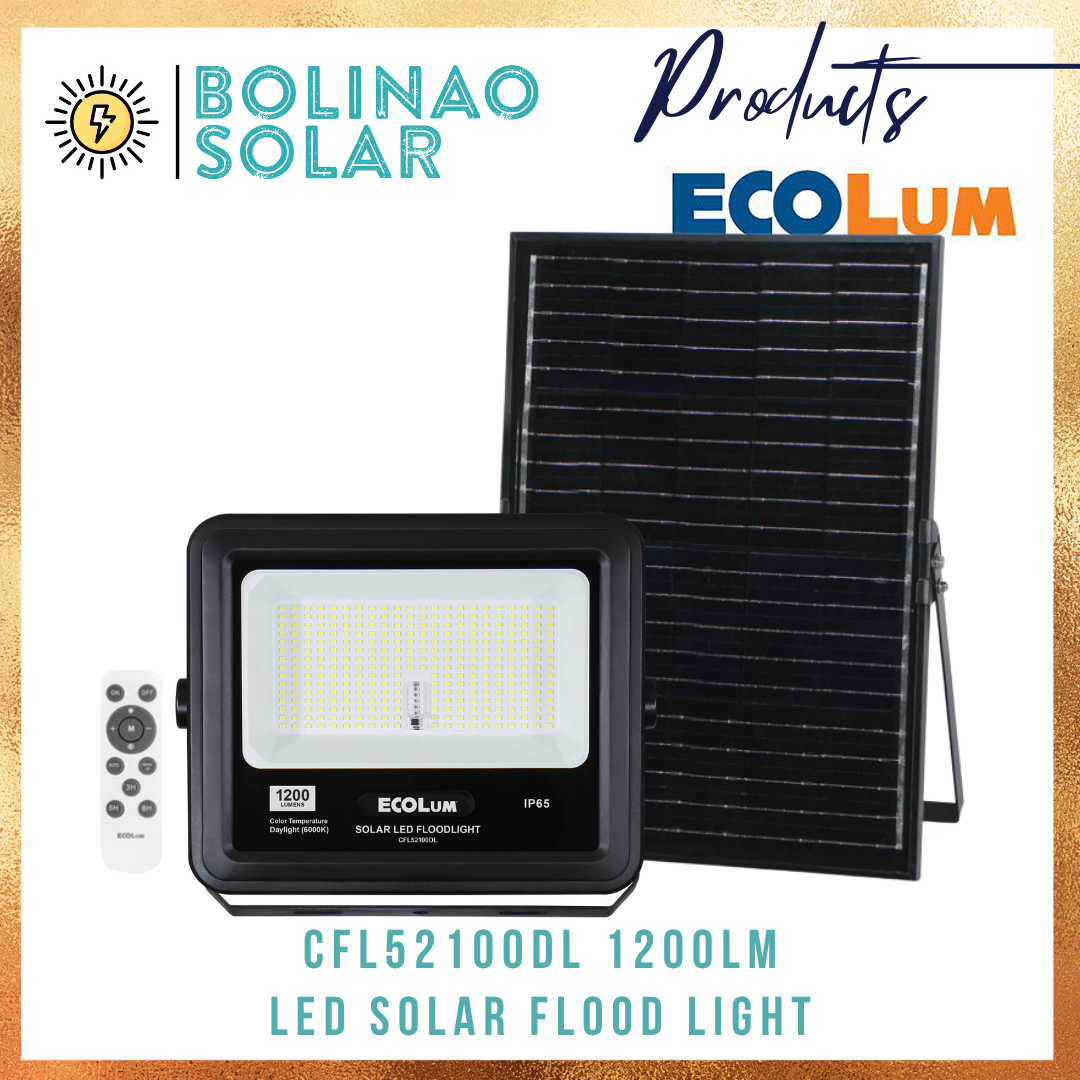 Ecolum Solar Floodlight (400Lm / 500Lm / 700lm / 1200Lm / 1600Lm)