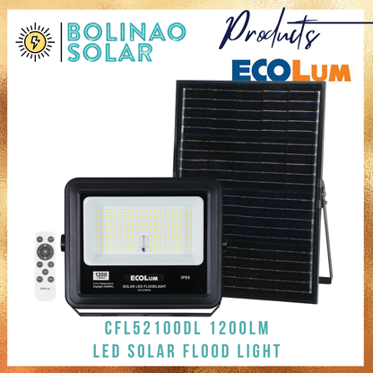 Ecolum Solar Floodlight (400Lm / 500Lm / 700lm / 1200Lm / 1600Lm)
