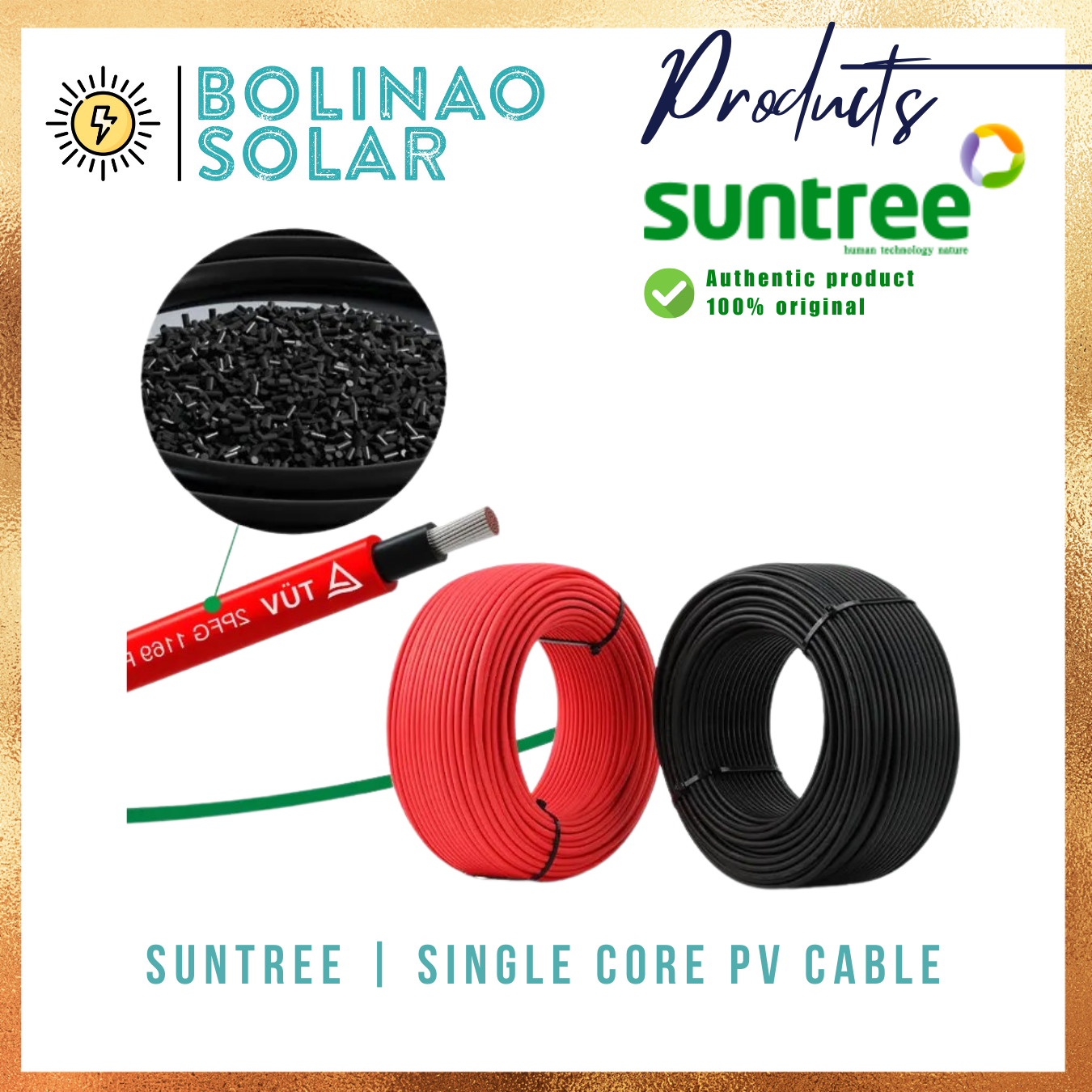 SUNTREE | Single Core PV cable 1 ROLL 100M 4mm2 / 6mm2