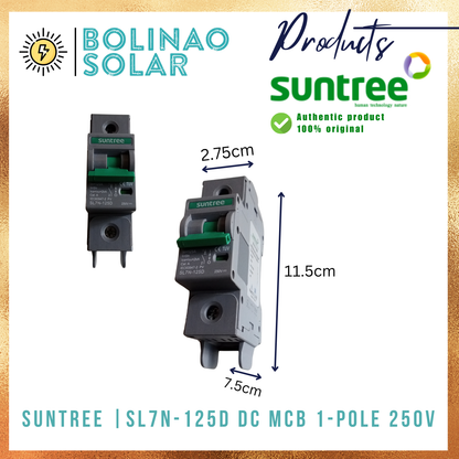 SUNTREE | DC Din Rail Type MCB SL7-63 1-POLE 10A/16A/20A/25A/32A/63A | SL7N-125D80A/125A