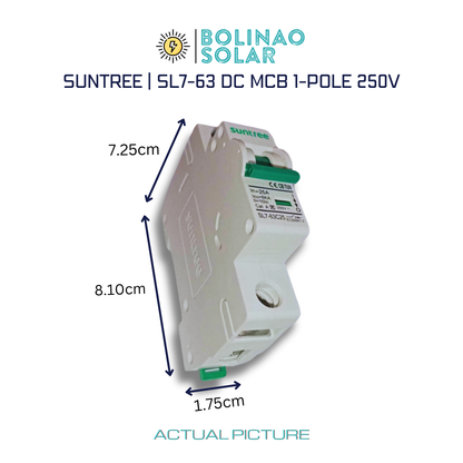 SUNTREE | DC Din Rail Type MCB SL7-63 1-POLE 10A/16A/20A/25A/32A/63A | SL7N-125D80A/125A