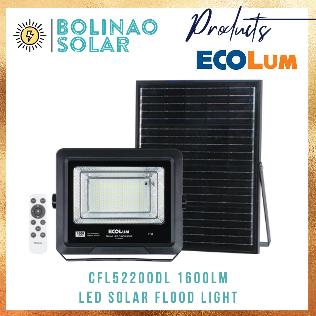 Ecolum Solar Floodlight (400Lm / 500Lm / 700lm / 1200Lm / 1600Lm)