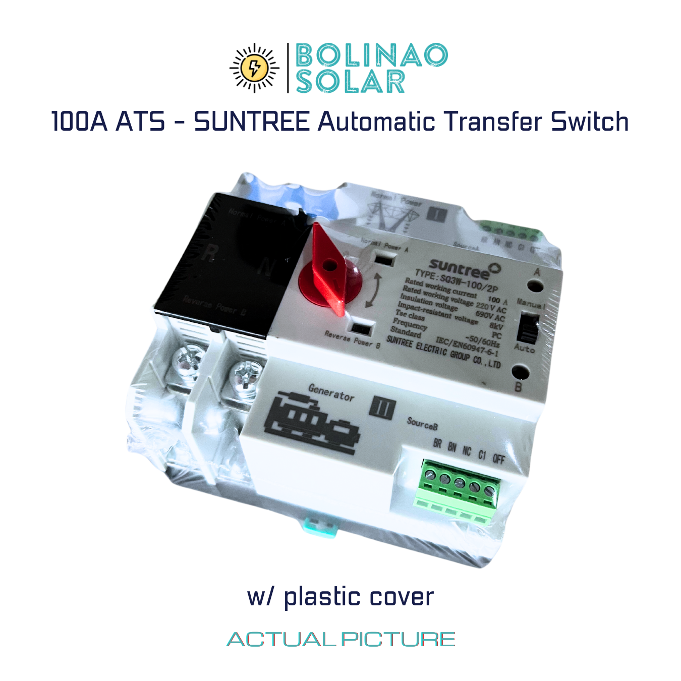 SUNTREE Dual-power Automatic Transfer Switch DIN Rail type (2 pole 63A/100A)