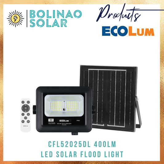 Ecolum Solar Floodlight (400Lm / 500Lm / 700lm / 1200Lm / 1600Lm)