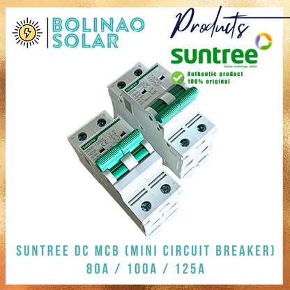 SUNTREE | DC MCB 2-Pole 550V (SL7-63) MCCB DIN Rail Type (10A/16A/20A/25A/32A/40A/63A/80A/100A/125A)