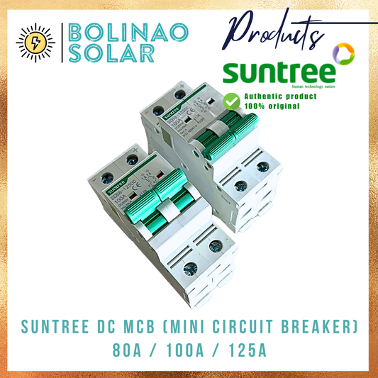 SUNTREE | DC MCB 2-Pole 550V (SL7-63) MCCB DIN Rail Type (10A/16A/20A/25A/32A/40A/63A/80A/100A/125A)