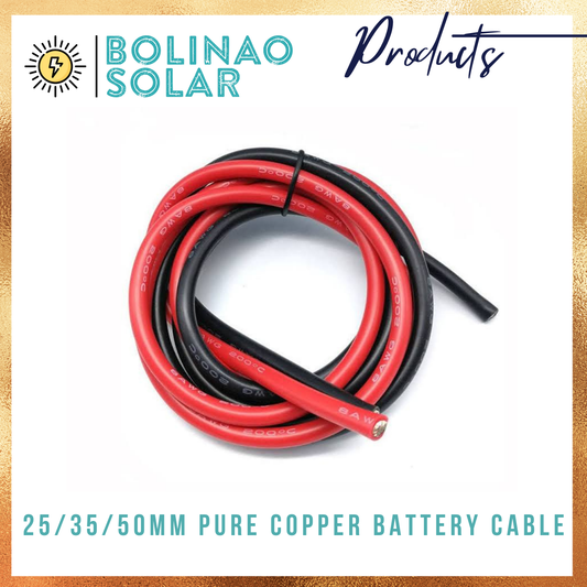 1 Meter 25mm / 35mm / 50mm Pure Copper Battery Cable