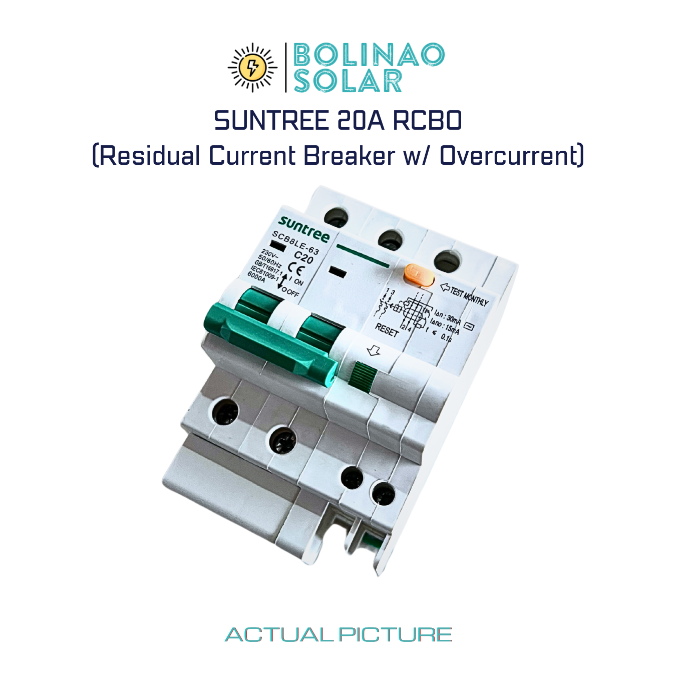 SUNTREE| AC RCBO Residual Current Breaker with Overcurrent 16A/20A/32A/40A/63A