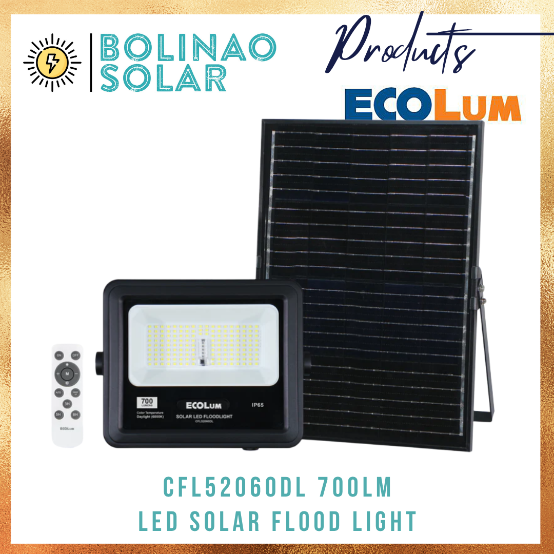 Ecolum Solar Floodlight (400Lm / 500Lm / 700lm / 1200Lm / 1600Lm)