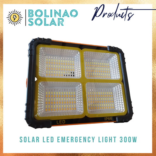 Solar LED Emergency Light 300W 4 Module w/  USB C-Type cable