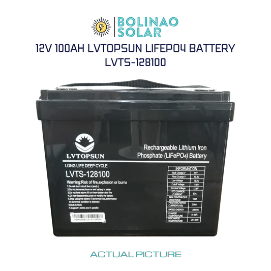 LVTOPSUN 12V 100AH Lithium Iron Phosphate (LiFePO4) Rechargeable Battery