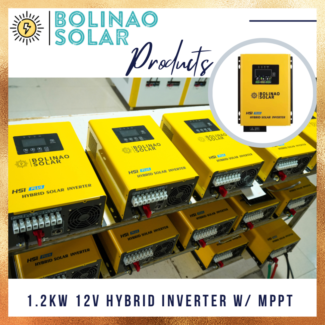 Bolinao Solar 1.2KW 12V/24V Hybrid Inverter w/ MPPT Charge Controller